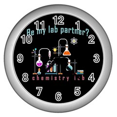 Chemistry Lab Wall Clocks (silver)  by Valentinaart