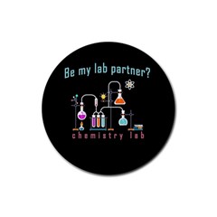 Chemistry Lab Rubber Coaster (round)  by Valentinaart