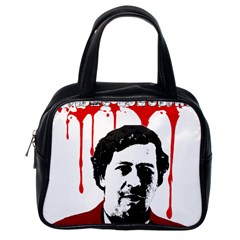 Pablo Escobar  Classic Handbags (one Side) by Valentinaart