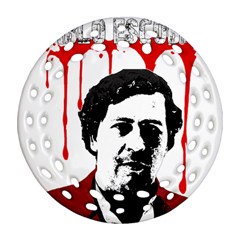 Pablo Escobar  Round Filigree Ornament (two Sides) by Valentinaart