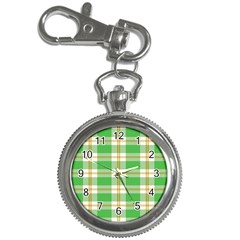 Abstract Green Plaid Key Chain Watches