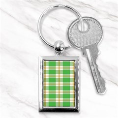 Abstract Green Plaid Key Chains (Rectangle) 