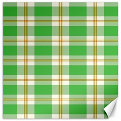 Abstract Green Plaid Canvas 12  x 12  