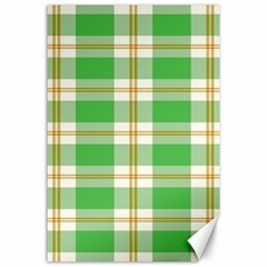 Abstract Green Plaid Canvas 24  x 36 