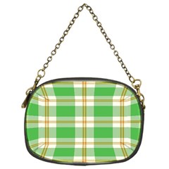 Abstract Green Plaid Chain Purses (One Side) 