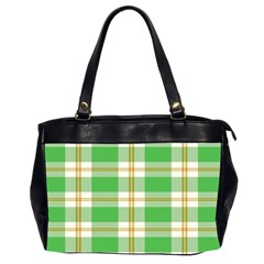 Abstract Green Plaid Office Handbags (2 Sides) 