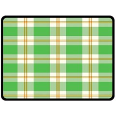 Abstract Green Plaid Fleece Blanket (Large) 