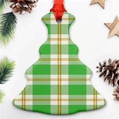 Abstract Green Plaid Ornament (Christmas Tree) 