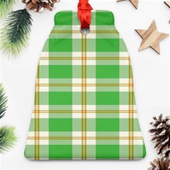 Abstract Green Plaid Ornament (Bell)