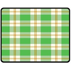 Abstract Green Plaid Double Sided Fleece Blanket (Medium) 