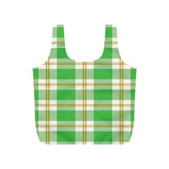 Abstract Green Plaid Full Print Recycle Bags (S) 