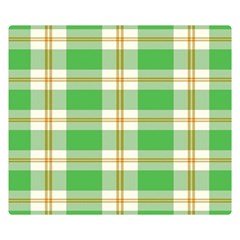 Abstract Green Plaid Double Sided Flano Blanket (Small) 