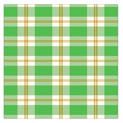 Abstract Green Plaid Large Satin Scarf (Square)