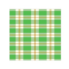 Abstract Green Plaid Small Satin Scarf (Square)