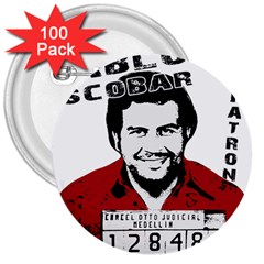 Pablo Escobar  3  Buttons (100 Pack)  by Valentinaart