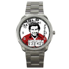 Pablo Escobar  Sport Metal Watch by Valentinaart