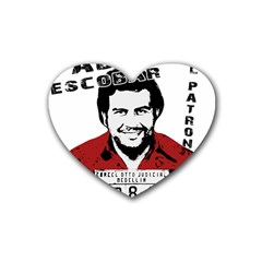 Pablo Escobar  Rubber Coaster (heart)  by Valentinaart