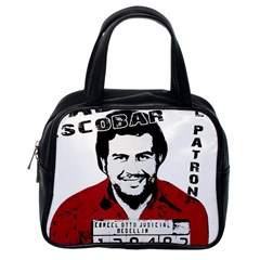 Pablo Escobar  Classic Handbags (one Side) by Valentinaart