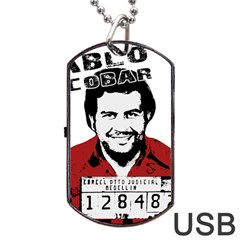 Pablo Escobar  Dog Tag Usb Flash (one Side) by Valentinaart