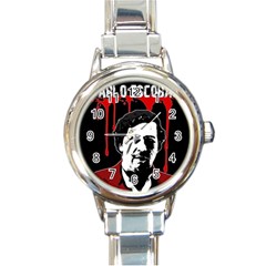 Pablo Escobar  Round Italian Charm Watch by Valentinaart