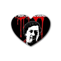 Pablo Escobar  Rubber Coaster (heart)  by Valentinaart