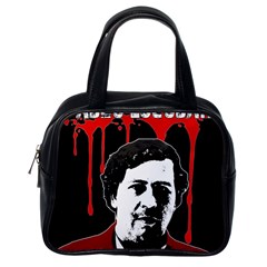 Pablo Escobar  Classic Handbags (one Side) by Valentinaart