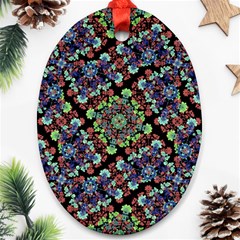 Colorful Floral Collage Pattern Ornament (oval) by dflcprints