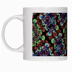 Colorful Floral Collage Pattern White Mugs by dflcprints