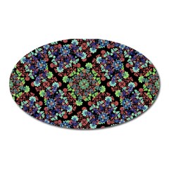 Colorful Floral Collage Pattern Oval Magnet by dflcprints