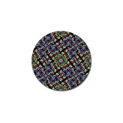 Colorful Floral Collage Pattern Golf Ball Marker (4 Pack) by dflcprints