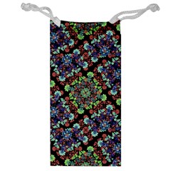 Colorful Floral Collage Pattern Jewelry Bag by dflcprints