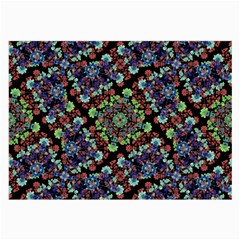 Colorful Floral Collage Pattern Large Glasses Cloth by dflcprints