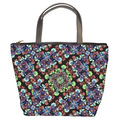 Colorful Floral Collage Pattern Bucket Bags by dflcprints