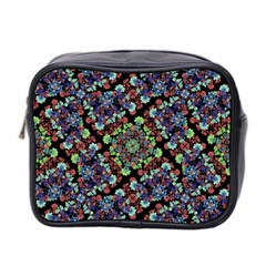 Colorful Floral Collage Pattern Mini Toiletries Bag 2-side by dflcprints