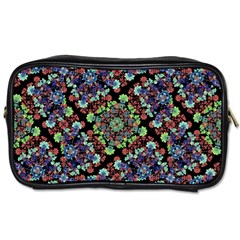 Colorful Floral Collage Pattern Toiletries Bags by dflcprints