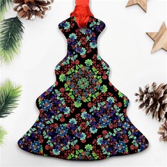 Colorful Floral Collage Pattern Christmas Tree Ornament (two Sides) by dflcprints