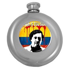 Pablo Escobar Round Hip Flask (5 Oz) by Valentinaart