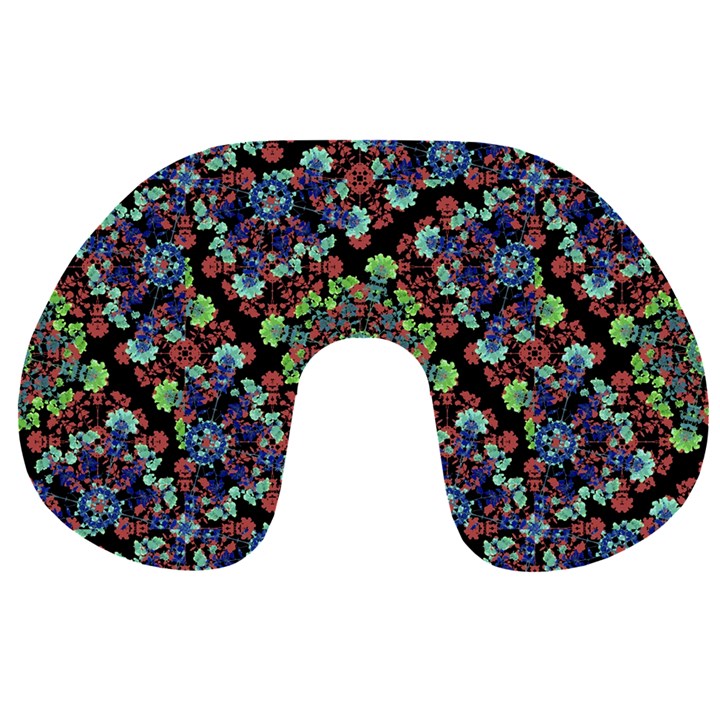 Colorful Floral Collage Pattern Travel Neck Pillows