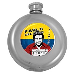 Pablo Escobar Round Hip Flask (5 Oz) by Valentinaart