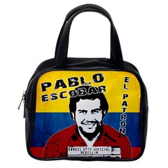 Pablo Escobar Classic Handbags (one Side) by Valentinaart