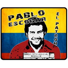 Pablo Escobar Fleece Blanket (medium)  by Valentinaart