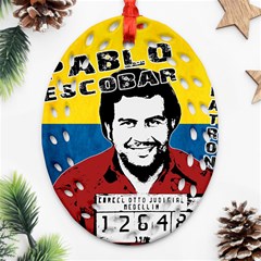 Pablo Escobar Oval Filigree Ornament (two Sides) by Valentinaart