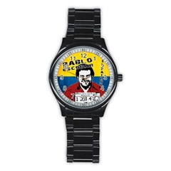 Pablo Escobar Stainless Steel Round Watch by Valentinaart