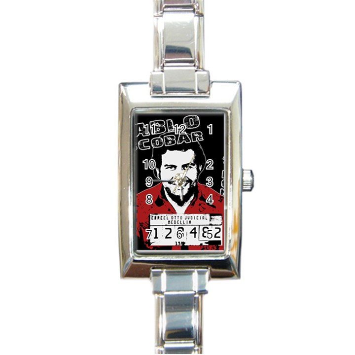 Pablo Escobar Rectangle Italian Charm Watch