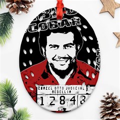 Pablo Escobar Oval Filigree Ornament (two Sides) by Valentinaart