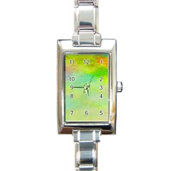 Abstract Yellow Green Oil Rectangle Italian Charm Watch