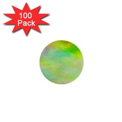 Abstract Yellow Green Oil 1  Mini Buttons (100 pack) 