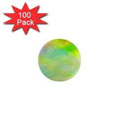 Abstract Yellow Green Oil 1  Mini Magnets (100 pack) 