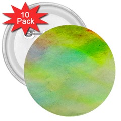 Abstract Yellow Green Oil 3  Buttons (10 pack) 