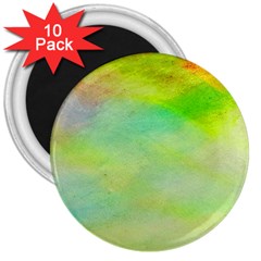 Abstract Yellow Green Oil 3  Magnets (10 pack) 